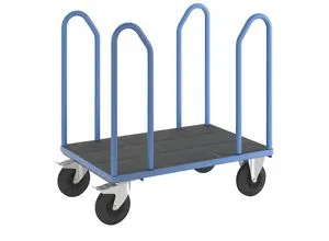 eurokraft pro Seitenbügelwagen mit 4 Seitenbügeln, Tragfähigkeit 500 kg, LxB 1050 x 700 mm