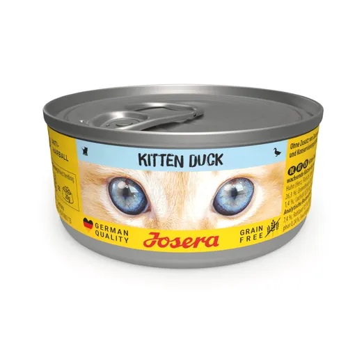 Josera Nassfutter Kitten Duck Nassfutter Katzen Ente Getreidefrei | 12 x 85 g