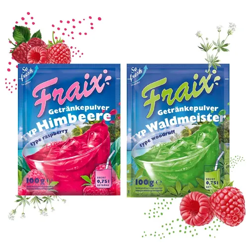 FRAIX Getränkpulver Pfirsich  + Himbeere (50er KOMBIPACK) (je 25 á 100g)