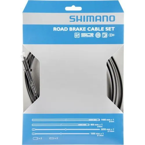 Shimano Bremszug-Set Road SIL-TEC beschichtet - Brems- und Schaltzüge Set für Rennräder, mit SIL-TEC Beschichtung für weniger Reibung und höhere Langlebigkeit.