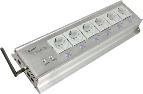 ALLNET MSR IO Zentrale Schaltsteckdosenleiste 6-fach - Steckdosenleiste mit Verbrauchsmessung und individueller Steuerung per Webbrowser. Ideal für IP Gebäudeautomation, inklusive USB-Host-Port und 19