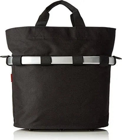 KlickFix Unisex-Adult Farradtaske Bikebasket Oval Sort - Fahrradtasche mit abnehmbarem Schultergurt und Tragegriff, ideal für alle Radfahrer, die ihre Einkäufe sicher transportieren möchten.