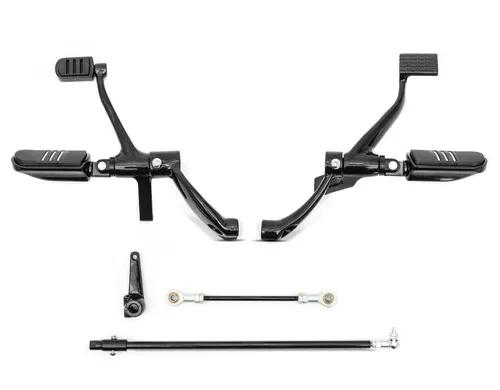 Craftride Halter Vorverlegte Fussrastenanlage für Harley Davidson Sportster 883 Iron 14 - Motorradzubehör mit ergonomischer Fußrastenposition für verbesserten Komfort und Kontrolle beim Fahren.