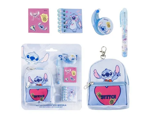 Cerda Schreibtischunterlage Lilo & Stitch Schreibwaren-Set im Mini-Rucksack Kreativset
