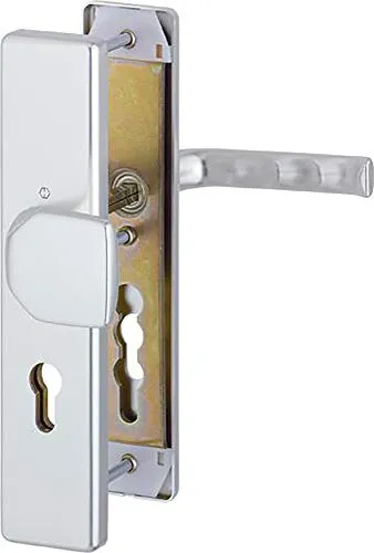 Hoppe London Aluminium-Schutz-Langschild-Wechsel-Garnitur - Türsicherungen - Robuste Sicherheitslösung für Außen- und Wohnungstüren, ideal für hohen Einbruchschutz mit elegantem Design in neusilberfarben.