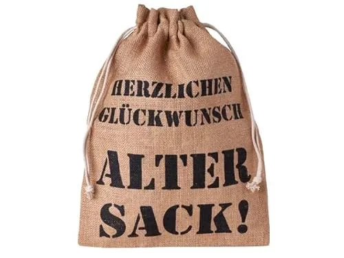Geschenkbeutel Alter Sack Herzlichen Glückwunsch, Geburtstag, Jubiläum (30x20 cm) 1