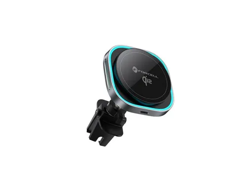 Forcell F-GRIP Air Mag F-07 - Magnetische Qi2-Kfz-Halterung - Moderne magnetische Autohalterung mit kabelloser Ladefunktion bis 15 W. Kompakt, sicher und einfach zu bedienen – ideal für Smartphones bis 6,7 Zoll.