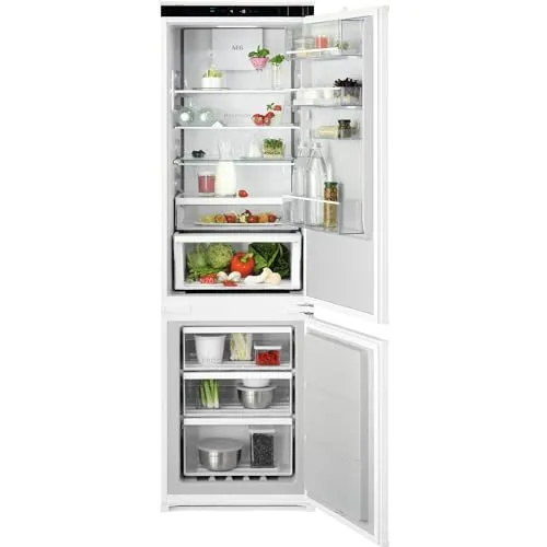 AEG Santo TSC7M183DS Einbau-Kühl-Gefrier-Kombination - Kühlschrank mit GreenZone+ für optimale Luftfeuchtigkeit, sorgt für bis zu 95% Vitaminerhalt und hat 70% recycelten Kunststoff. Ideal für frische Lebensmittel!