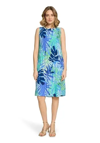 Betty Barclay Damen Plisseekleid ohne Arm 38, Blau/Grün - Elegantes Damen Plisseekleid von Betty Barclay mit floralem Design – ideal für Freizeit und besondere Anlässe. Der luftige Schnitt sorgt für ein angenehmes Tragegefühl an warmen Tagen.