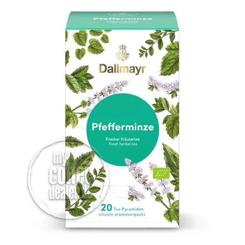 Dallmayr Tee Pyramiden Pfefferminze BIO, 20 Pyramidenbeutel