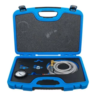 Abgasgegendruckprüfgerät - 5-tlg. Set mit Druckmanometer und Adaptern - Sonstige Elektroinstallationsartikel, ideal zur Diagnose von Verstopfungen an Katalysatoren und Partikelfiltern dank präziser Druckmessung.