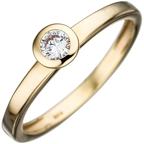 Jobo Damen-Ring aus 8 Karat 333 Gold mit Zirkonia Größe 52