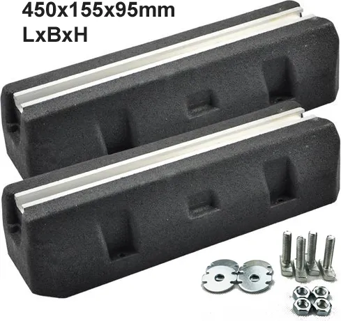450mm Bodenkonsole / Dämpfungssockel Set für Klimaanlagen - Robuste Bodenkonsole für 9000 bis 24000 BTU Klimaanlagen, aus schwerem Vollgummi für maximale Stabilität. Inklusive 2 Schraubensätzen aus rostfreiem Stahl.