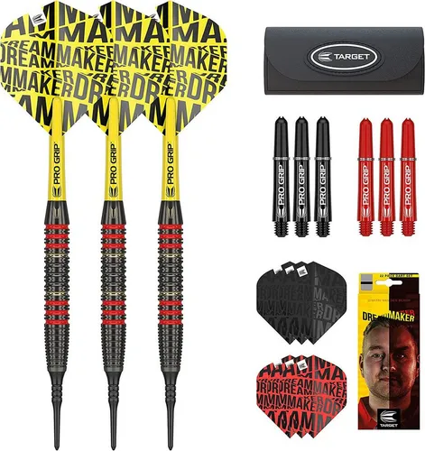 TARGET DARTS Dartpfeil Dimitri Van den Bergh Dream Maker Brass Softdarts-Set Dartpfeile, 18G
