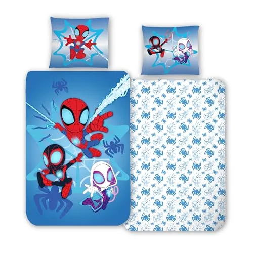 Kuschelige Flanell-Bettwäsche Spidey & Friends 135x200 von MTOnlinehandel