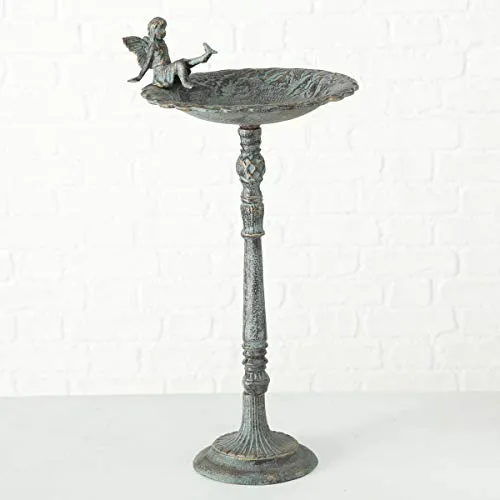 Vogeltränke mit Ständer 64cm grün-antik Gartendeko Schalenständer Vogelbad Futterstand (1005790)
