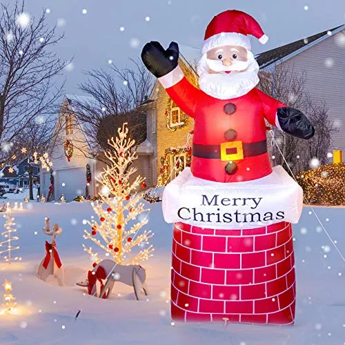 Aufblasbarer Weihnachtsmann 210cm mit Beleuchtung für drinnen und draußen