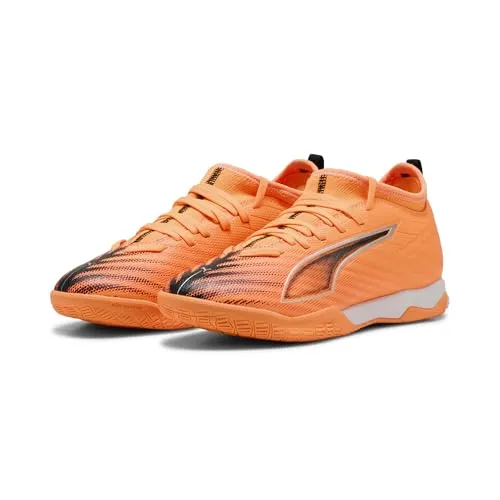 PUMA Ultra 6 Match It + Mid Jr Fussballschuh, Heat Fire schwarz Leuchtend rot, 34.5 EU - Fußballschuhe für Junioren mit innovativer Passform und hervorragendem Grip für optimale Ballkontrolle auf dem Platz.
