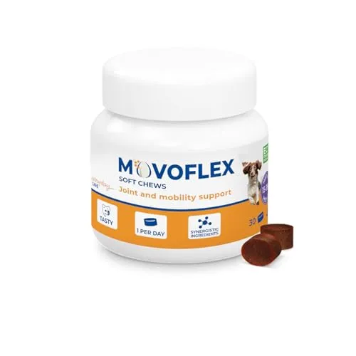 Movoflex Soft Chews | 30 Stück | Für Hunde von 15 kg bis 35 kg | Ergänzungsfuttermittel zur Unterstützung der Gelenkgesundheit | Zum Erhalt der Gelenkstrukturen | Mit Hyaluronsäure