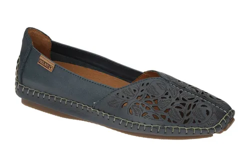 Pikolinos Mokassins Jerez für Frauen in Azul - Elegante Damen Hausschuhe aus hochwertigem, weichem Leder mit floralen Mustern. Ideal zum Hineinschlüpfen für ultimativen Komfort und Stil im Alltag.
