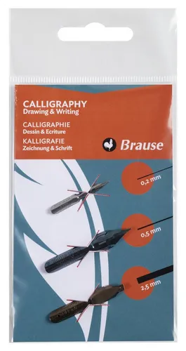 Produktbild EXACOMPTA Kalligraphie-Stift Brause Federn 3 Stück sortiert