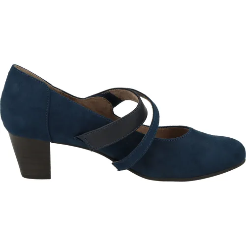 Jana Damen Pumps Mary Jane Vegan Blau (Navy) 36 EU - Damen-Pumps mit Riemen, vegan und elegant, ideal für breite Füße dank H-Weite für optimalen Komfort.