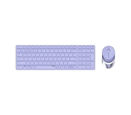 9750M Home Tastatur RF Wireless + Bluetooth 2.4 GHz (Lila) - Ergonomisches Maus-Tastatur-Set mit Scissormechanik und 1600 DPI für komfortables Arbeiten