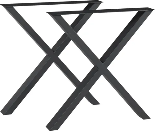 [en.casa] Tischgestell-Set Schwarz, 79x72 cm - Zubehör für Möbel – Set aus zwei robusten Tischgestellen aus pulverbeschichtetem Stahl, ideal für kreative DIY-Projekte und individuelle Möbelgestaltung.