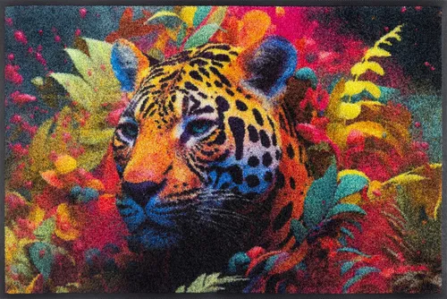 wash+dry by Kleen-Tex Fußmatte Leopy McLeopard, rechteckig - Vielseitige und waschbare Fußmatte für Innen- und überdachte Außenbereiche, rutschfest und langlebig, ideal für hohe Frequentierung.