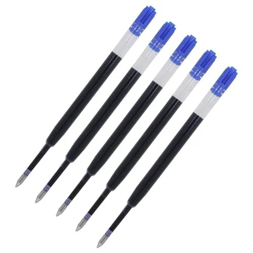 Westcott Gelstift Minen Blau 5 Stück | G2 Gelschreiberminen M 0,4 mm Strichstärke im 5er Nachfüllpack | kompatibel mit ISO Standard G2 | schnelltrocknende blaue Tinte | E-733496 00