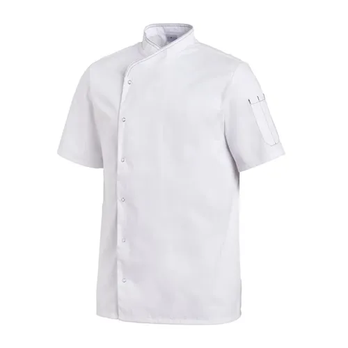 Leiber Kochjacke 1-2 Arm weiss 12-2542-01 Größe 46 - Berufsbekleidung Gastronomie mit Druckknopfleiste und Kontraststeppung, ideal für einen professionellen Look in der Küche.