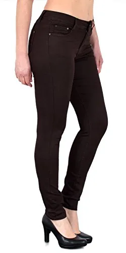 ESRA Damen Stretch Hose Skinny Stoffhose High Waist Hose in Vier Farben bis Übergröße H520