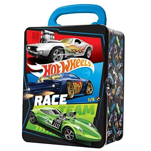 Hot Wheels Metall-Auto-Tragetasche im Maßstab 1:64, I 18 Fahrzeuge Aufbewahrung & Organizer I Geschenk für Sammler & Kinder ab 3 Jahren I Black Design I (Autos Nicht im Lieferumfang enthalten)