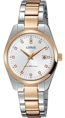 Lorus Womens zwei Ton Edelstahl Silber Zifferblatt RJ244BX9