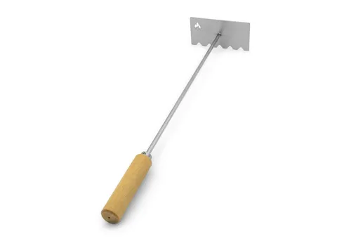 Grillrost.com BBQ Grillrost Glutschieber - Made in Germany - Grillzubehör aus rostfreiem Edelstahl, ideal zum sauberen Verteilen von Kohle und Entfernen von Asche. Mit Buchenholzgriff für perfekten Halt und einfache Handhabung.