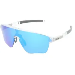 Oakley Corridor SQ Matte Clear Prizm Sapphire Sportbrille - Sportbrille mit quadratischen Gläsern, Unobtainium-Nasenpad für sicheren Halt und Prizm Lens Technology für verbesserte Farben und Kontraste – ideal für aktive und lässige Looks.