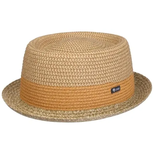 Lipodo Ennario Pork Pie Strohhut Klassischer Schnitt Made in Italy Herren Frühjahr Sommer Natur XL (60-61 cm)
