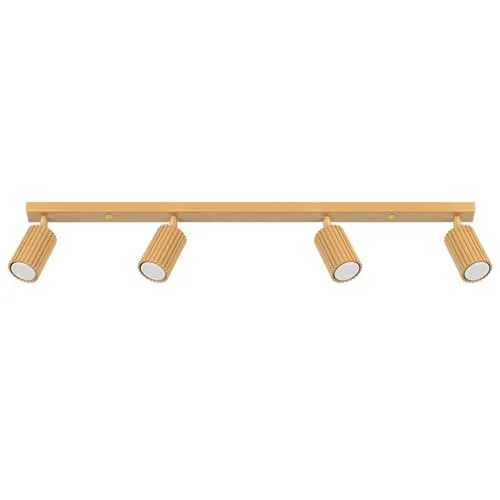 SOLLUX lighting Deckenlampe 4-flammig Aluminium Karbon Gold - Moderne Deckenleuchte aus Aluminium, ideal für elegante Ausleuchtung in Fluren, Küchen oder Wohnzimmer. Energieeffizient mit GU10 LED-Leuchtmitteln bis 10 W und einfacher Montage.