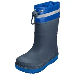 Playshoes gefütterte Regenstiefel in marine, Größe 23 - Gummistiefel mit Stulpe und Zugband für optimalen Sitz, griffiger Profilsohle für sicheren Halt bei jedem Wetter.