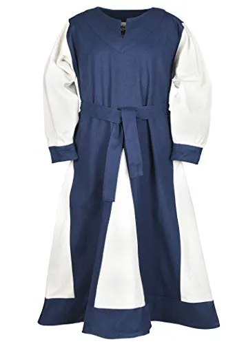 Battle-Merchant Wikinger Mittelalter Kleid mit Gürtel für Kinder - Wunderschönes Wikinger Kleid aus Baumwolle mit Gürtel, ideal für Fasching oder LARP. Robuste Qualität und historischer Schnitt für kleine Abenteurerinnen.