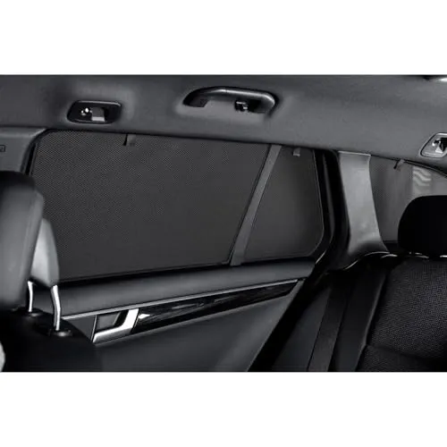 CAR SHADES Satz (Hintertüren) kompatibel mit Renault Grand Scenic 2016-2023 (2-teilig), Schwarz