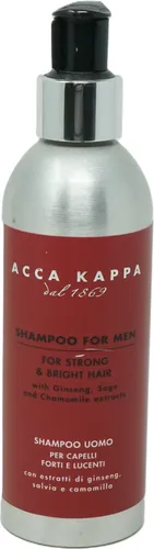 Acca Kappa Shampoo For Men 200 ml - Männer Shampoo mit Ginseng, Salbei und Kamille für kräftiges, glänzendes Haar. Revitalisiert und stärkt das Haar, reduziert Haarausfall und beugt Haarbruch vor.
