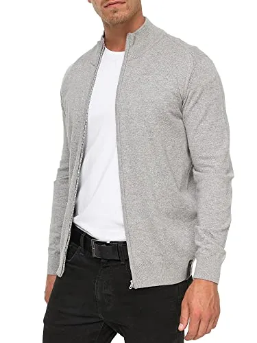 Indicode Herren Lau Strickjacke mit Stehkragen - Strickjacke für Herren aus 80% Baumwolle, Regular Fit für optimalen Tragekomfort, ideal für lässige Looks und umweltfreundlich verpackt.