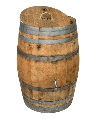 Temesso Regentonne 225 Liter - Original Eichenfass mit Deckel - Bürostühle und mehr: Original Weinfass aus massiver Eiche, ideal zur Wasserspeicherung, mit praktischem Wasserhahn und attraktiven Design.