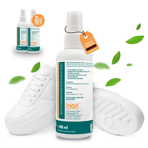 INOX® Schuhdesinfektion 2x100ml | Fuß Schuh Desinfektionsspray | Geruch Fußpilz