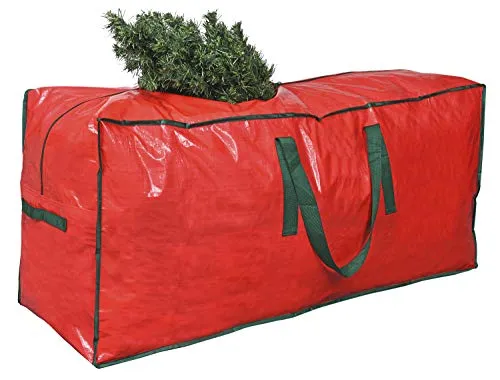 ProPik Weihnachtsbaum-Aufbewahrungstasche | passend für bis zu 2,1 m hohen zerlegten Baum | 114,3 x 38,1 x 50,8 cm | perfekter Weihnachtsbehälter mit Griffen und schlankem Reißverschluss (rot)