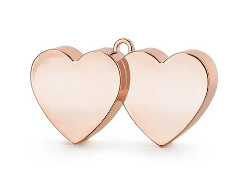 Ballongewicht Herzen 11,5x6cm - Beschwerer Gewichte für Helium Ballons Luftballons Heliumballons - Ballonhalter Ballonbeschwerer zur Hochzeit - Hochzeitsdeko & Partyzubehör - Rosegold