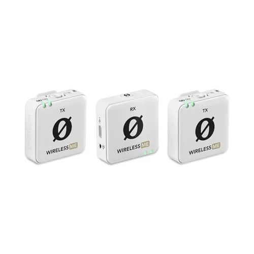 R DE Wireless ME Dual Set - Kompaktes drahtloses Mikrofonsystem mit GainAssist-Technologie und 100m Reichweite für perfekte Aufnahmen bei Film, Podcasting und Streaming