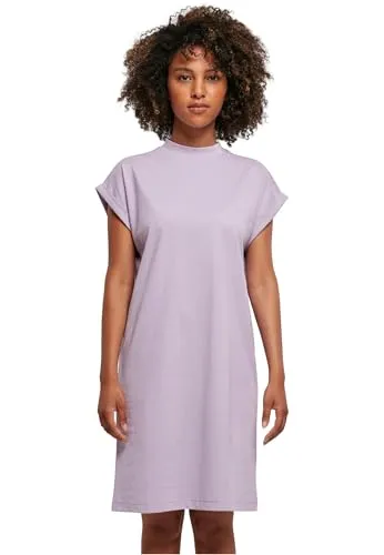 Build Your Brand Damen Kleid Ladies Turtle Extended Shoulder Dress, Farbe Lilac, Größe L