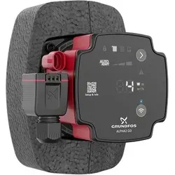 Grundfos Alpha2 Go 25-60 130 Umwälzpumpe - Hocheffiziente Umwälzpumpe für Heizungsanlagen, einfache Installation dank werkzeuglosem Alpha-Stecker und intelligente AUTOADAPT-Funktion für optimierten Energieverbrauch.